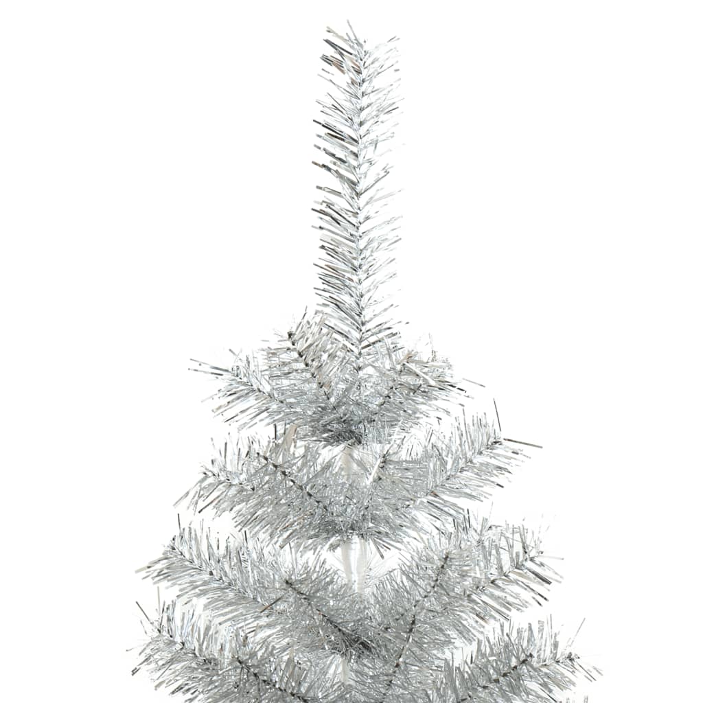 vidaXL Artificial Christmas Tree with Stand Silver 210 cm PET
