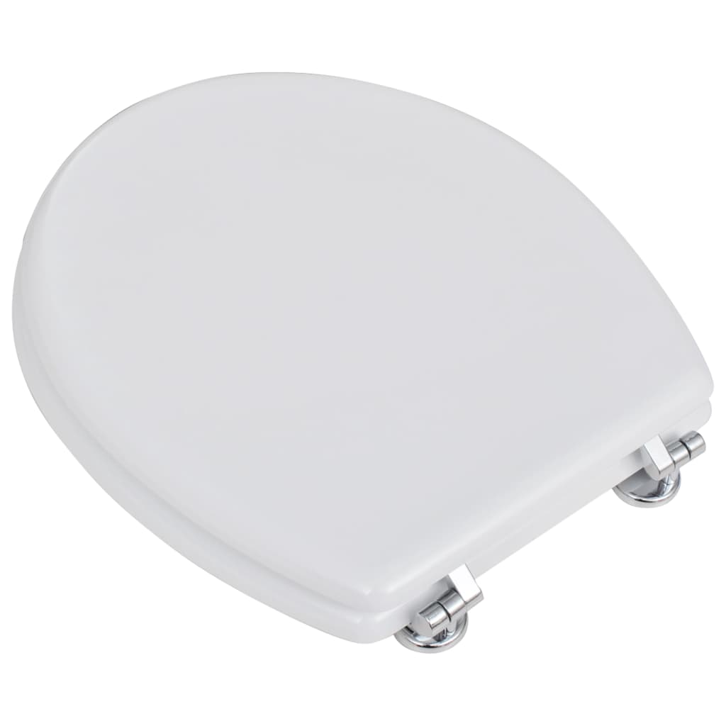 vidaXL WC Toilet Seat MDF Lid Simple Design White