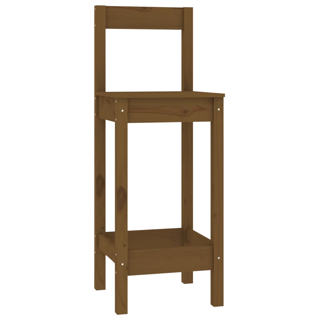 vidaXL Bar Chairs 4 pcs Honey Brown Solid Wood Pine