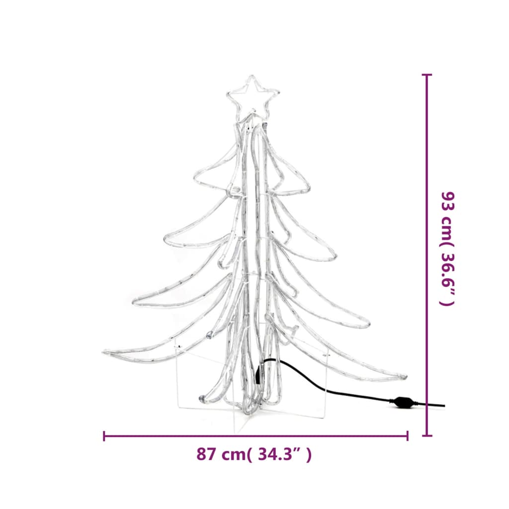 vidaXL Folding Christmas Tree Figure with 360 LEDs Warm White 87x87x93 cm