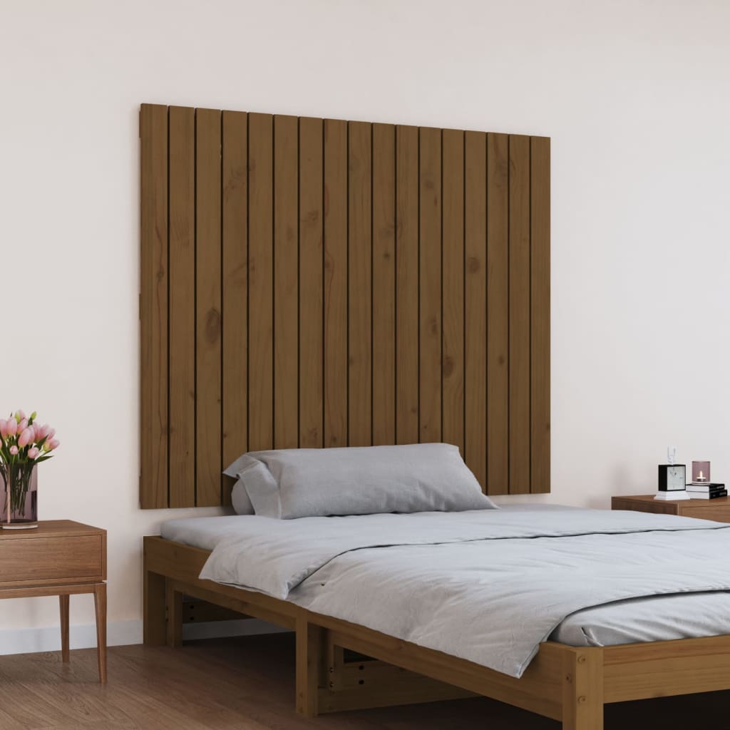 vidaXL Wall Headboard Honey Brown 108x3x90 cm Solid Wood Pine