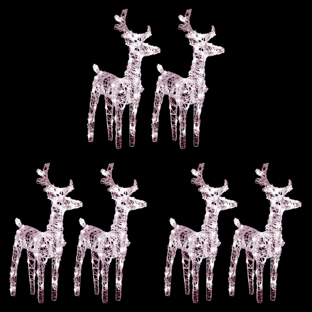 vidaXL Christmas Reindeers 6 pcs Warm White 240 LEDs Acrylic