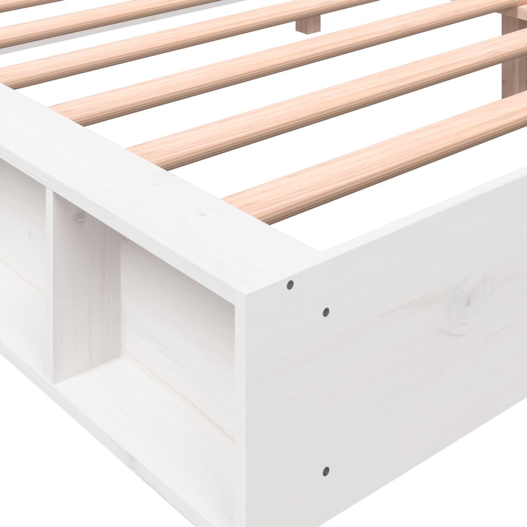 vidaXL Bed Frame White 180x200 cm Super King Solid Wood Pine