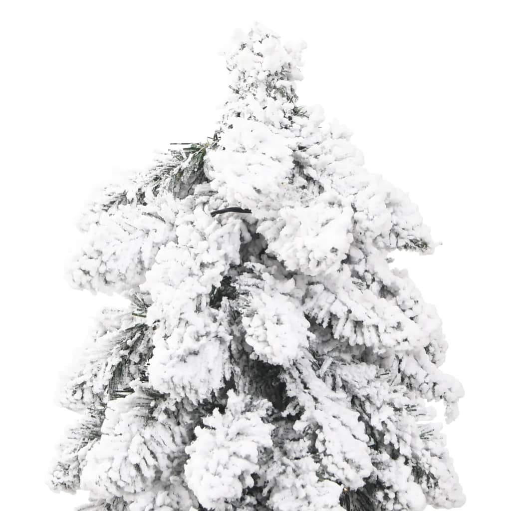 vidaXL Artificial Pre-lit Christmas Tree with 130 LEDs and Flocked Snow 210 cm