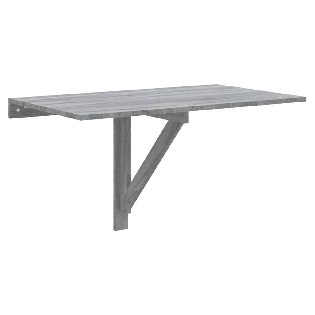 vidaXL Folding Wall Table Grey Sonoma 100x60x56 cm Engineered Wood