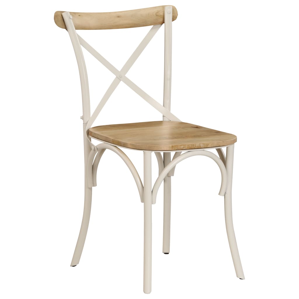 vidaXL Cross Chairs 4 pcs White Solid Mango Wood
