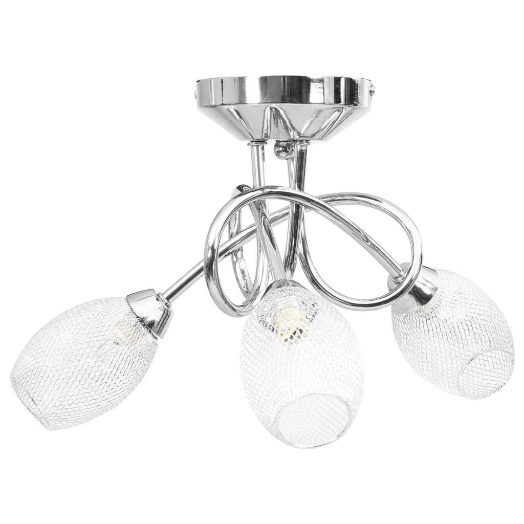 vidaXL Ceiling Lamp with Chrome Plated Lamp Shades for 3 G9 Bulbs