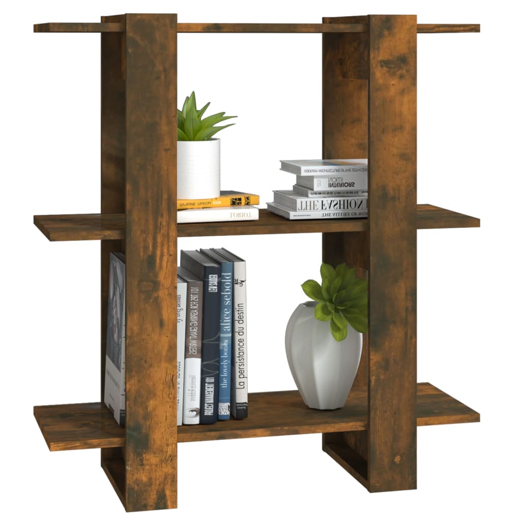vidaXL Book Cabinet/Room Divider Smoked Oak 80x30x87cm