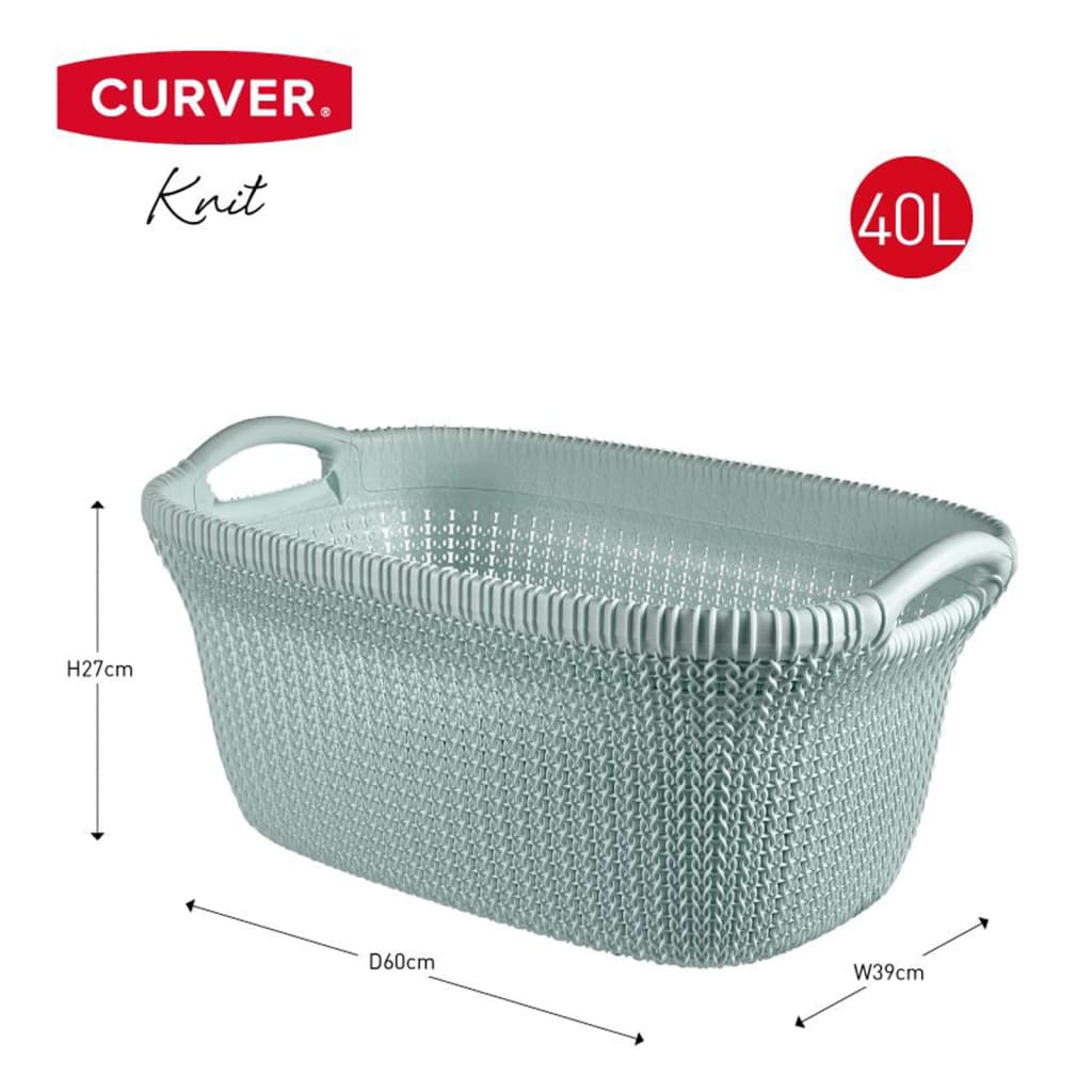 Curver Laundry Basket Knit 40L Light Blue