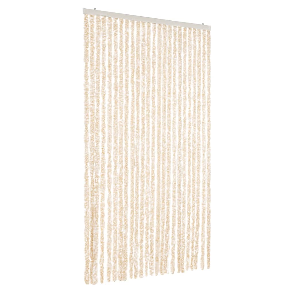 vidaXL Fly Curtain Beige and White 100x200 cm Chenille