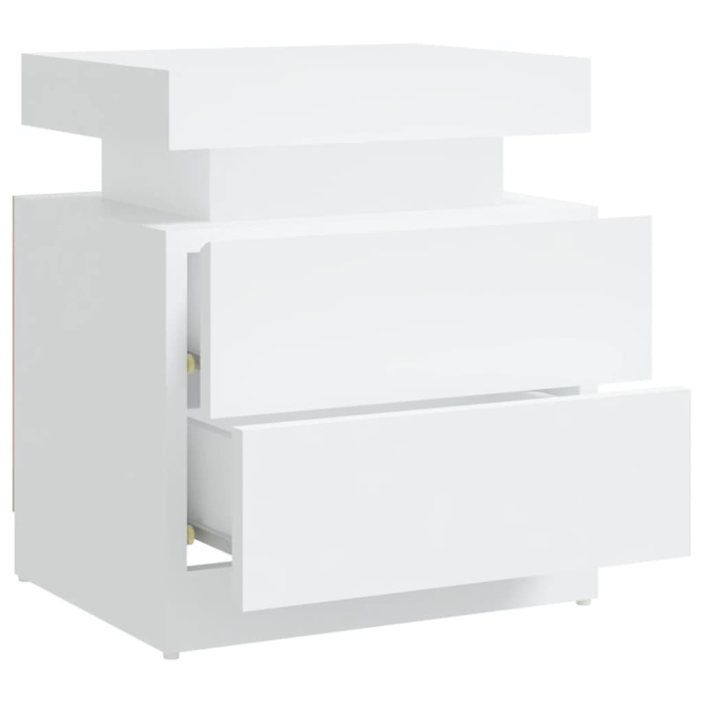 vidaXL Bedside Cabinet White 45x35x52 cm Engineered Wood
