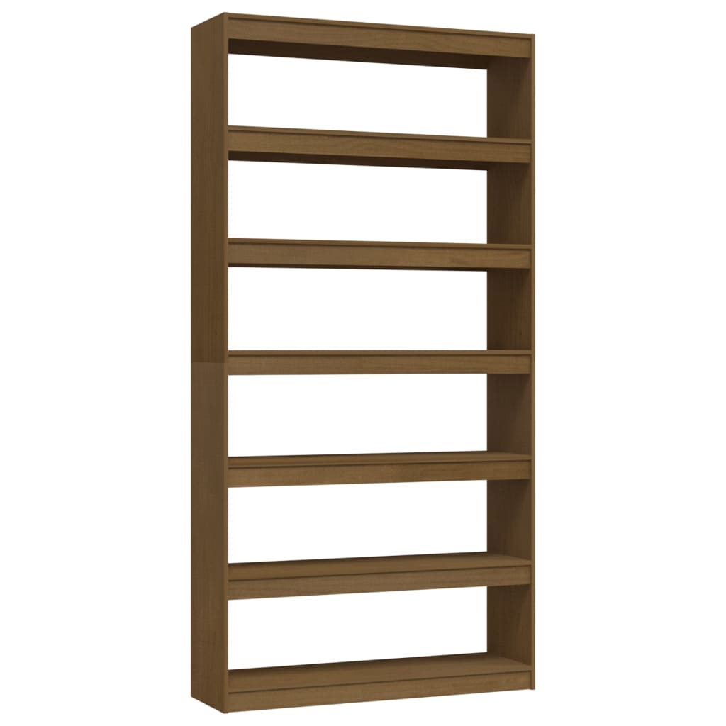 vidaXL Book Cabinet/Room Divider Honey Brown 100x30x200 cm Solid Pinewood