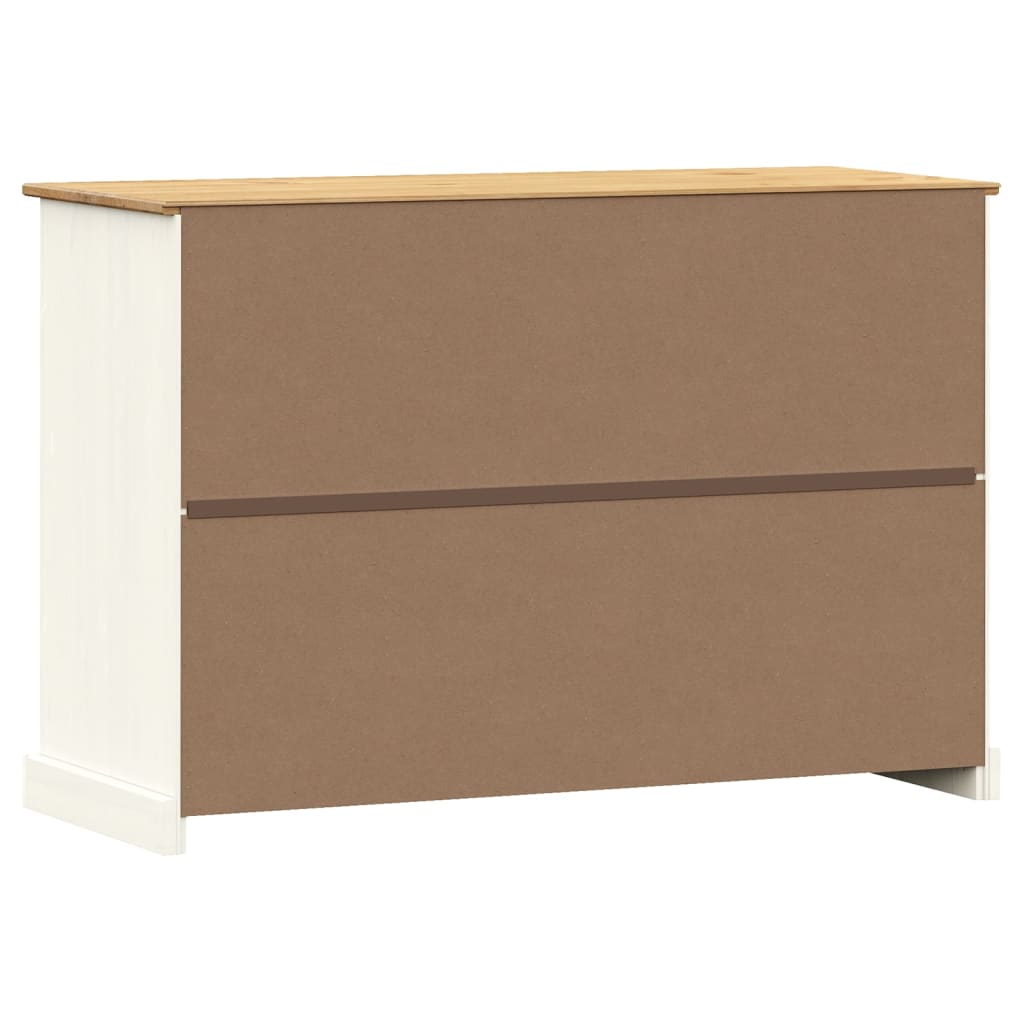 vidaXL Sideboard with Drawers VIGO 113x40x75 cm White Solid Wood Pine
