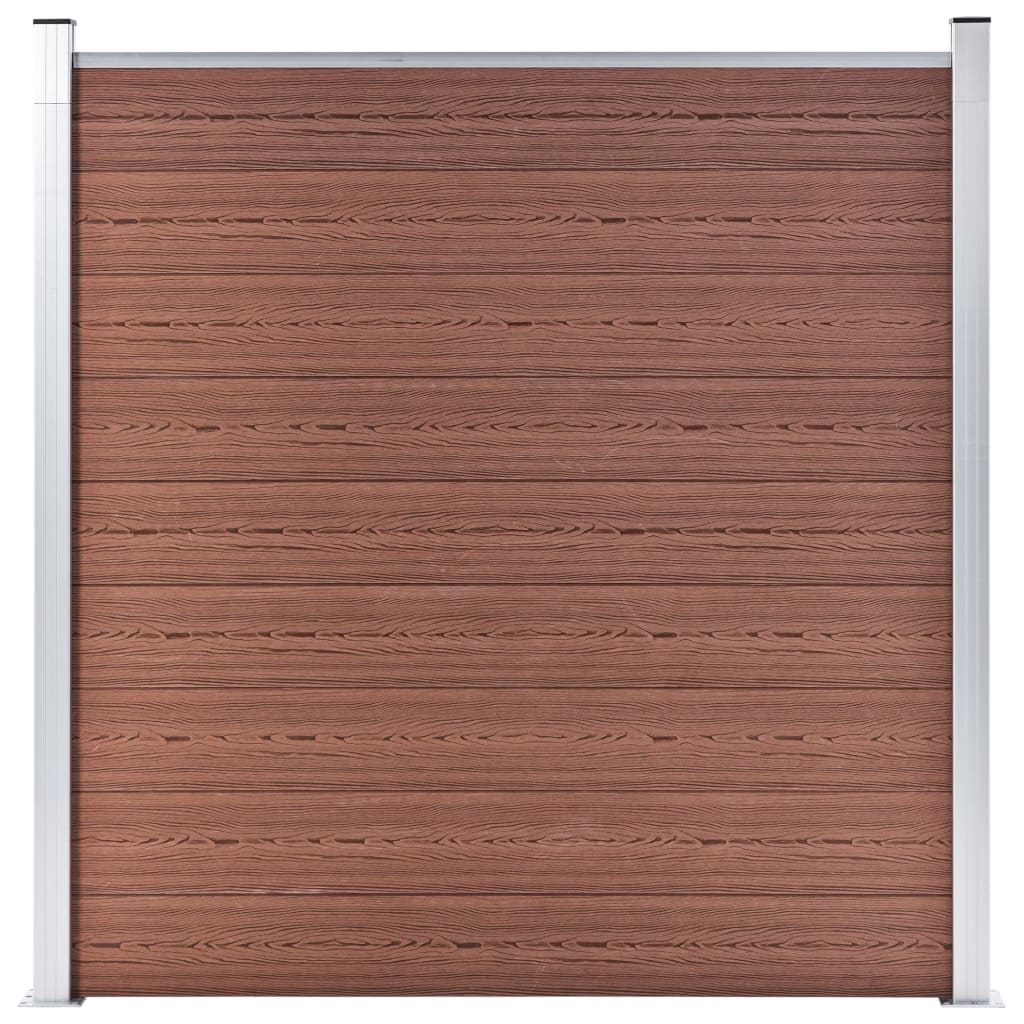 vidaXL WPC Fence Set 5 Square + 1 Slanted 965x186 cm Brown