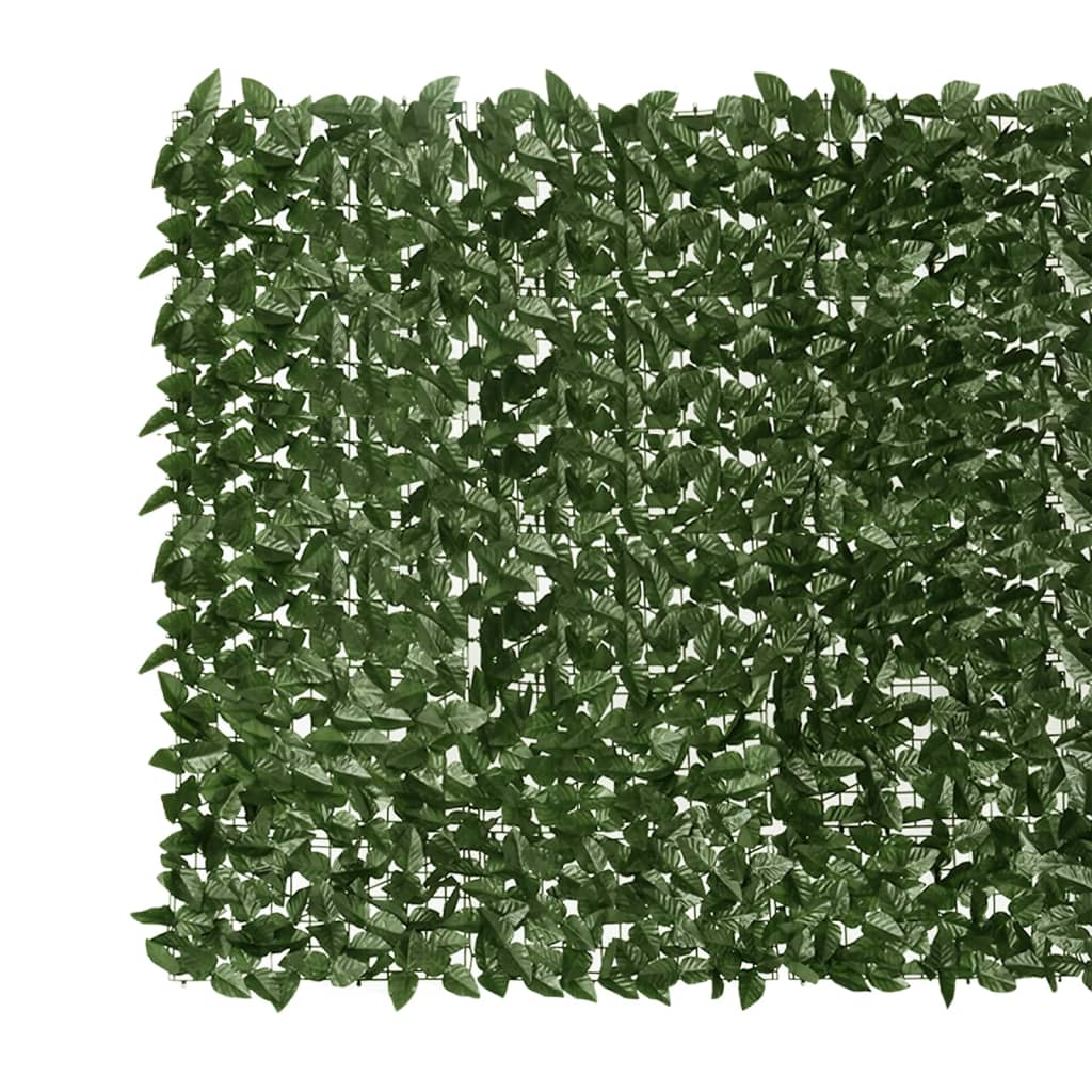 vidaXL Balcony Privacy Screen with Dark Green Leaves 300x150 cm