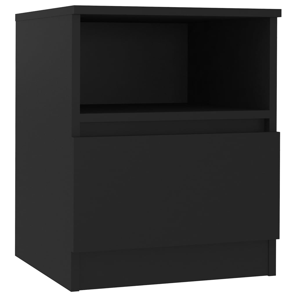 vidaXL Bed Cabinets 2 pcs Black 40x40x50 cm Engineered Wood