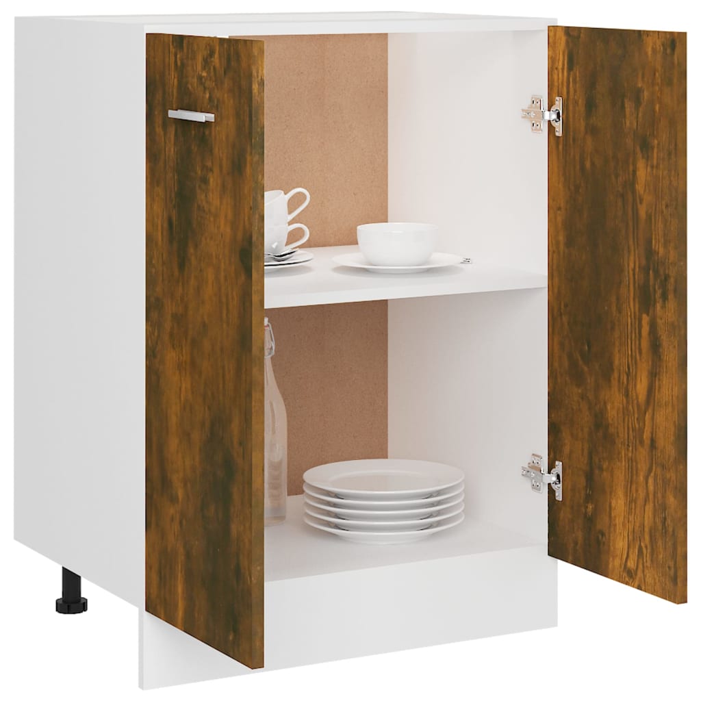 vidaXL Bottom Cabinet Smoked Oak 60x46x81.5 cm Engineered Wood