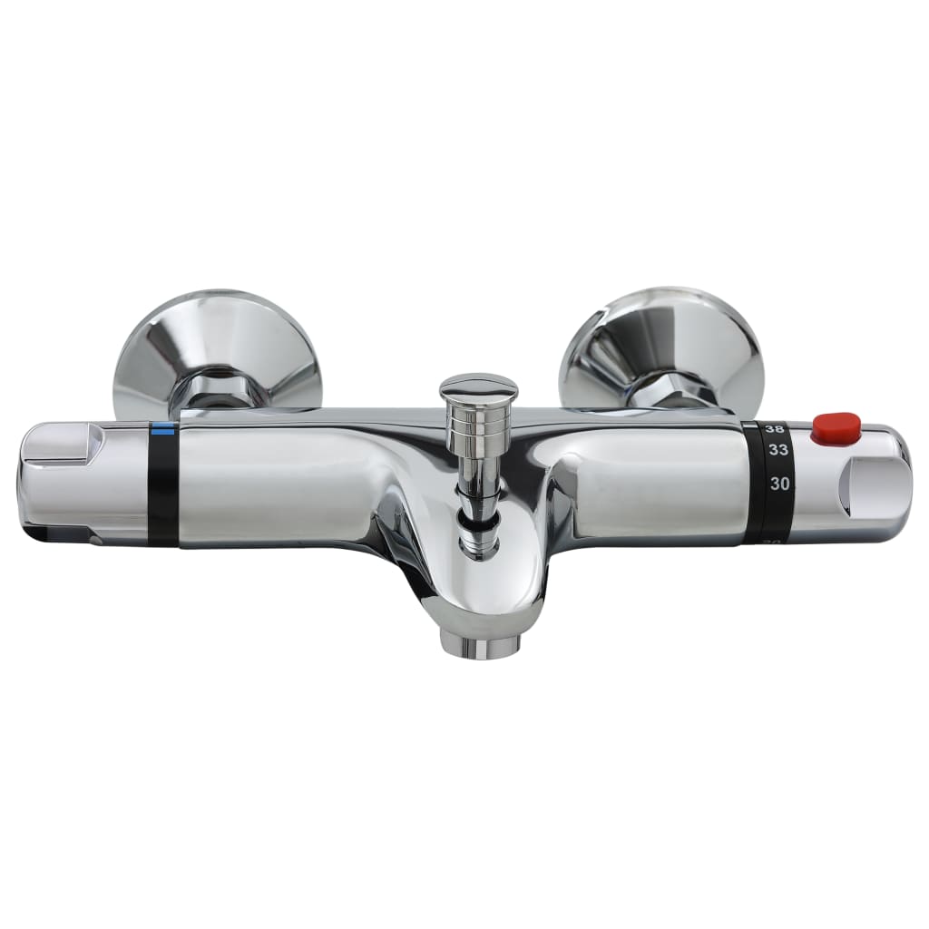 vidaXL Thermostatic Bathtub Shower Mixer Faucet Chrome