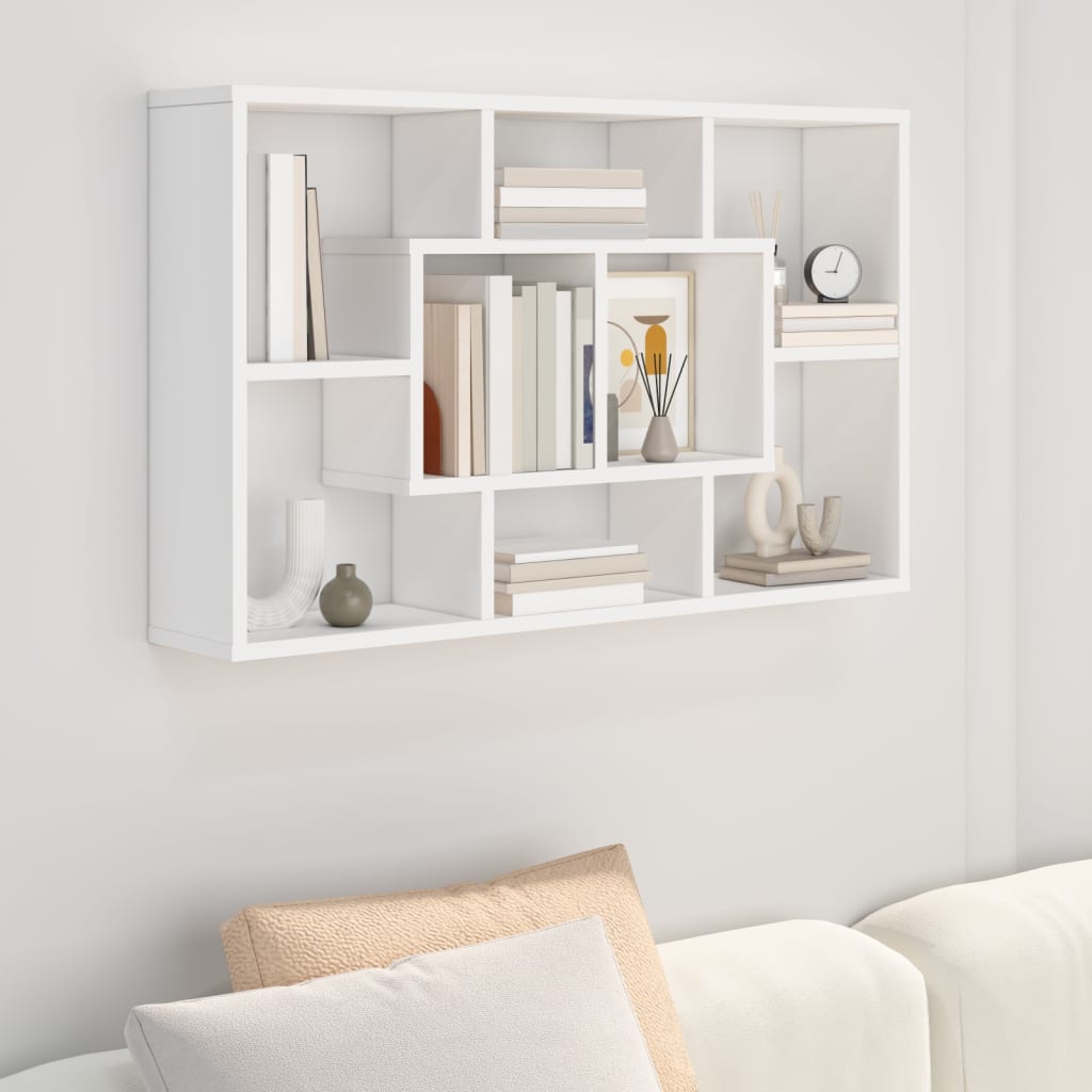 vidaXL Wall Shelf White 85x16x52.5 cm Engineered Wood