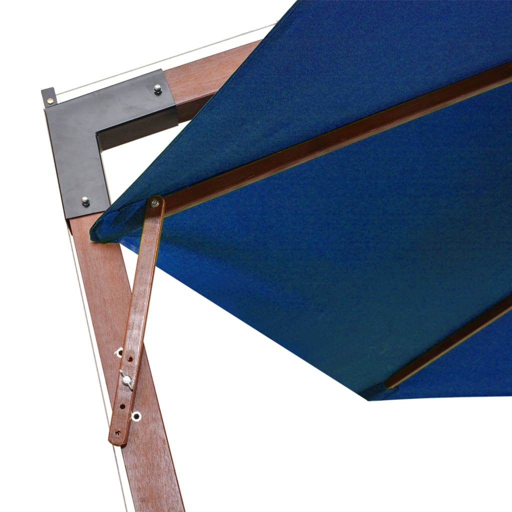 vidaXL Hanging Parasol with Pole Azure Blue 3.5x2.9 m Solid Fir Wood