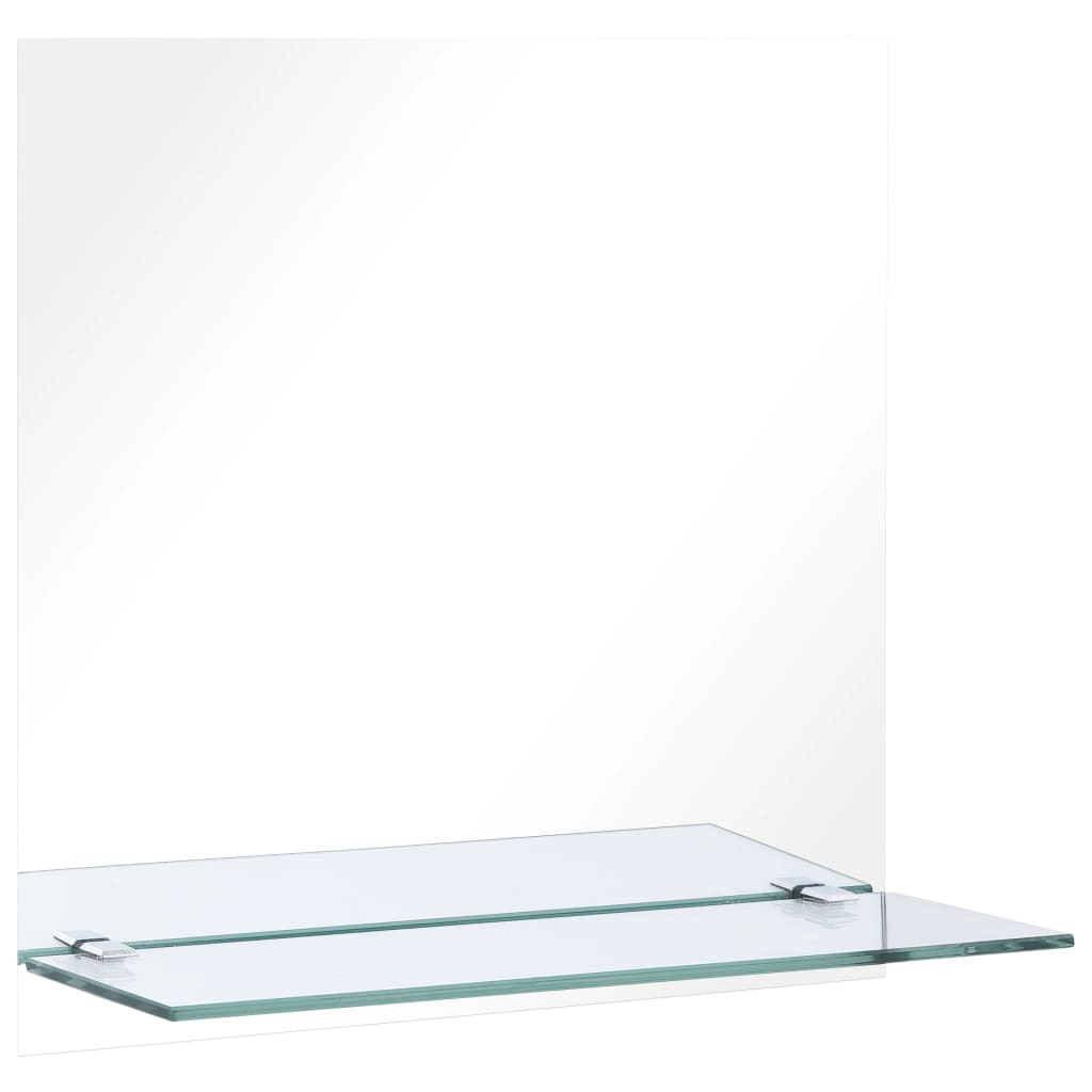 vidaXL Wall Mirror with Shelf 50x50 cm Tempered Glass