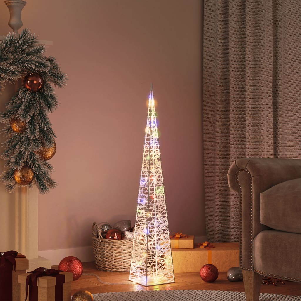 vidaXL Acrylic Decorative LED Light Cone Multicolour 90 cm