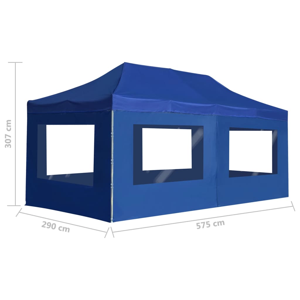 vidaXL Professional Folding Party Tent with Walls Aluminium 6x3 m Blue