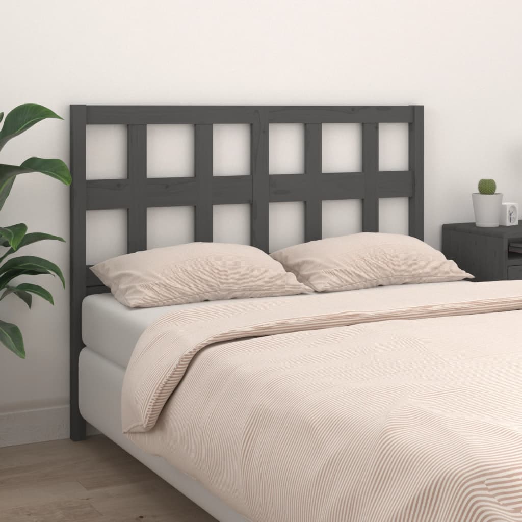 vidaXL Bed Headboard Grey 185.5x4x100 cm Solid Wood Pine