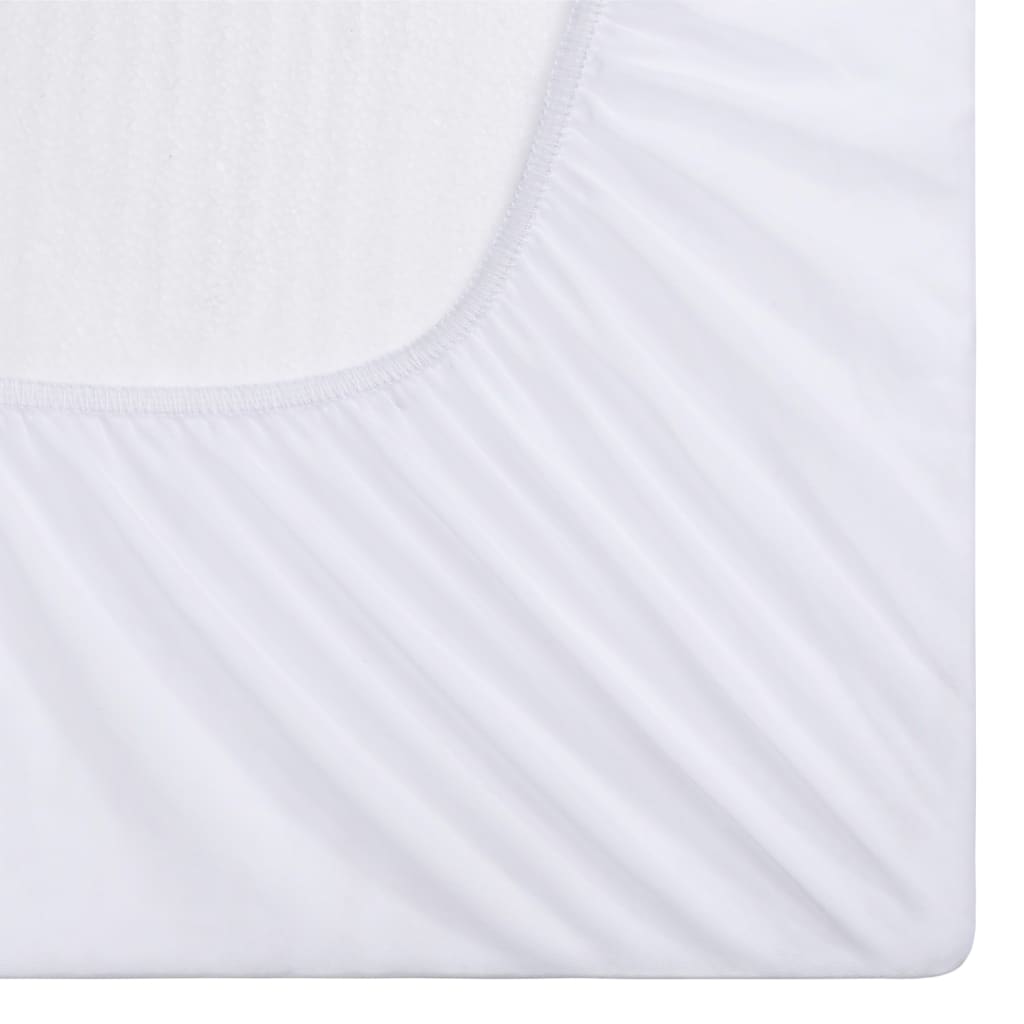 vidaXL Fitted Sheets Waterproof 2 pcs Cotton 200x220 cm White