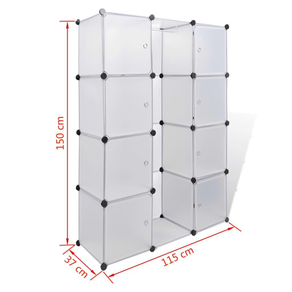 vidaXL Modular Cabinet with 9 Compartments 37x115x150 cm White