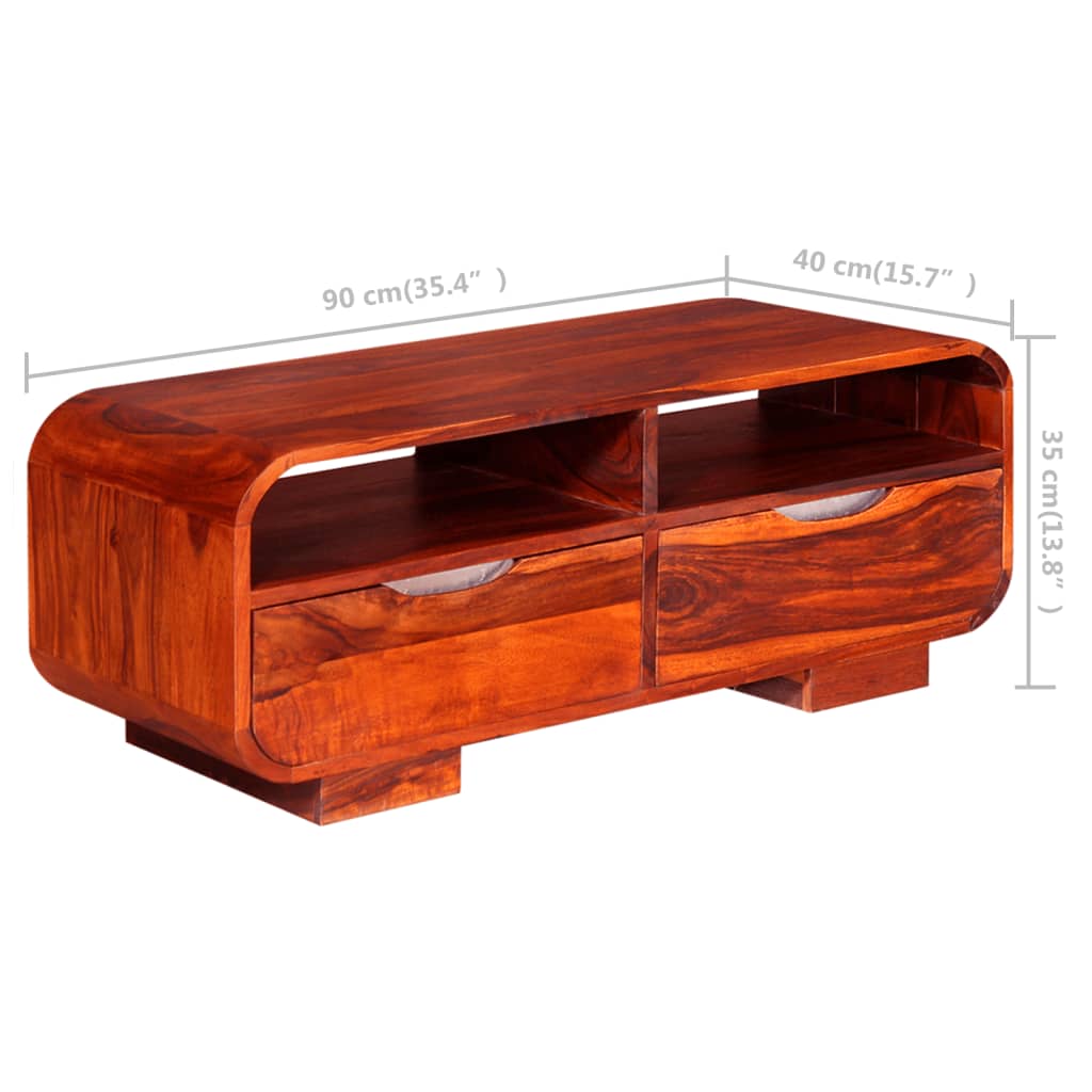 vidaXL Coffee Table Solid Sheesham Wood 90x40x35 cm