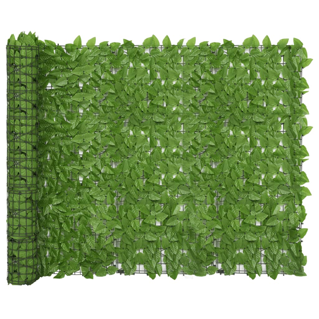 vidaXL Balcony Screen with Green Leaves 400x150 cm