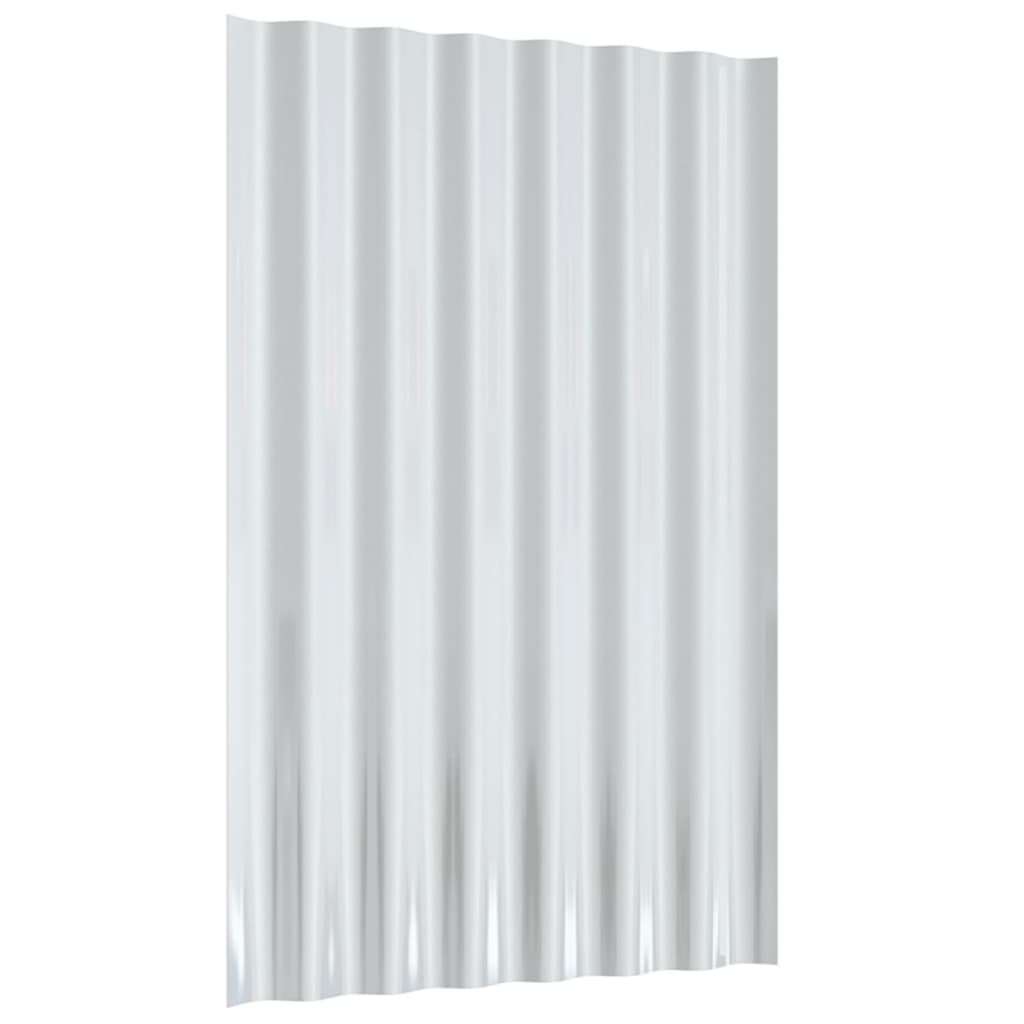 vidaXL Roof Panels 36 pcs Powder-coated Steel Grey 60x36 cm