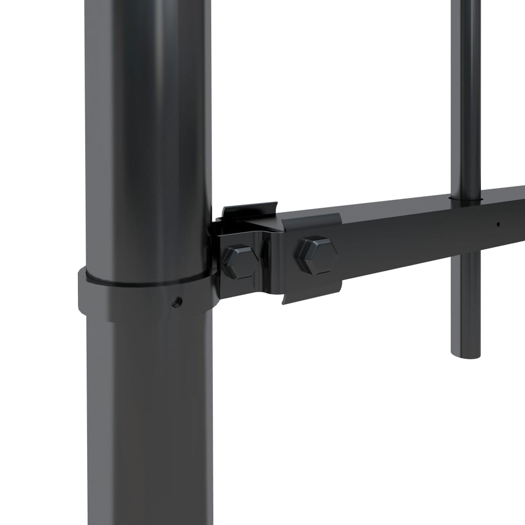 vidaXL Garden Fence with Spear Top Steel 5.1x0.6 m Black