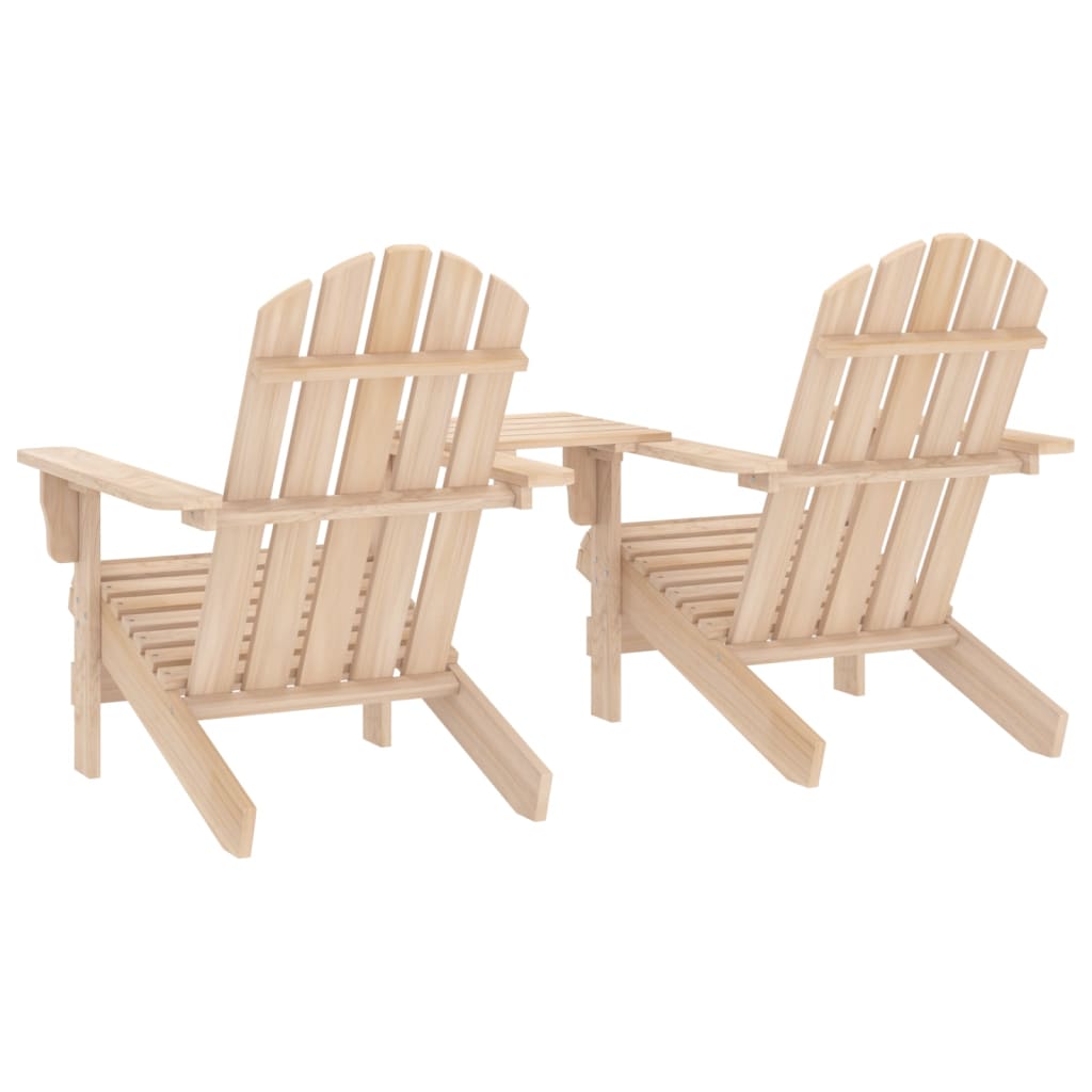 vidaXL Garden Adirondack Chairs with Tea Table Solid Fir Wood