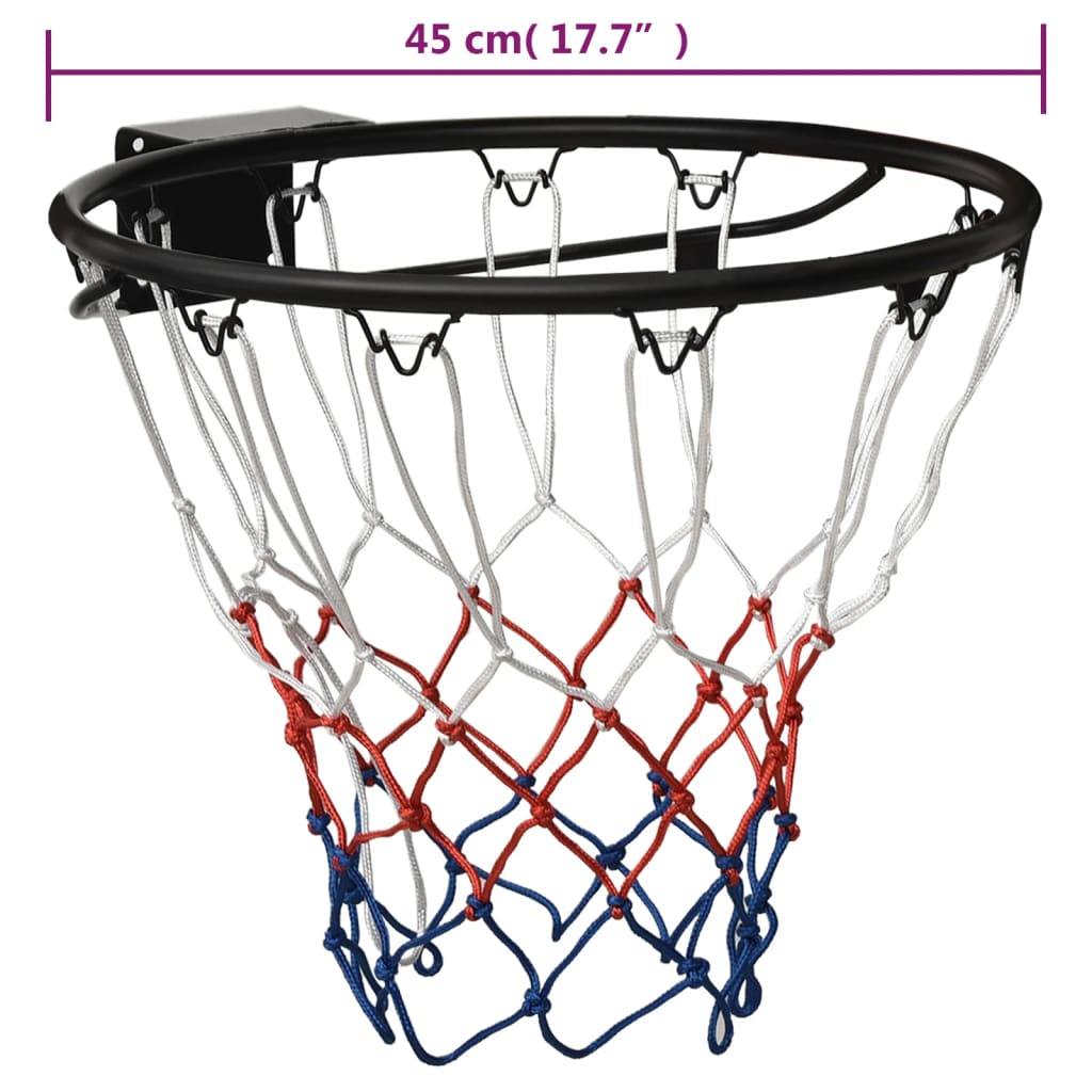 vidaXL Basketball Ring Black 45 cm Steel