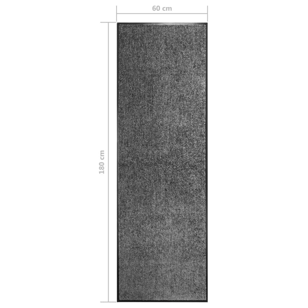 vidaXL Doormat Washable Anthracite 60x180 cm