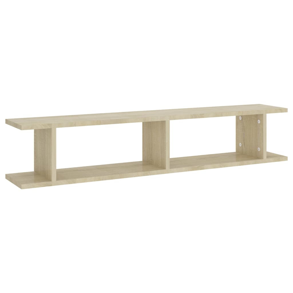 vidaXL Wall Shelf 2 pcs Sonoma Oak 105x18x20 cm Engineered Wood