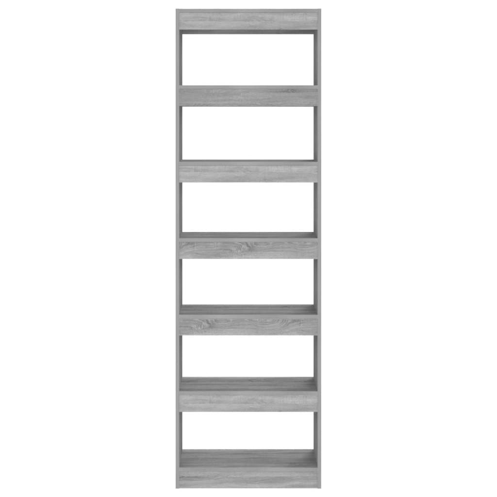 vidaXL Book Cabinet/Room Divider Grey Sonoma 60x30x198 cm