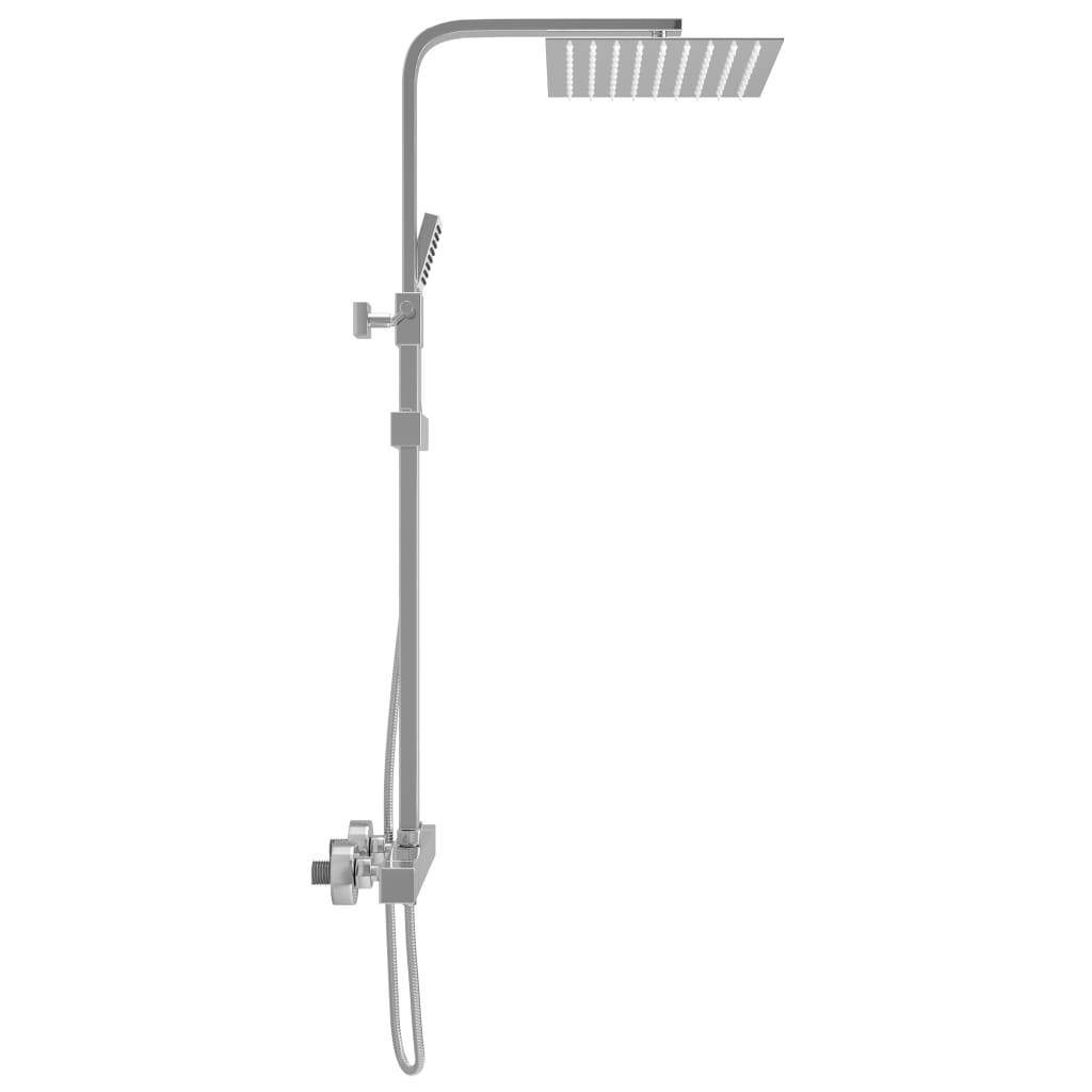 vidaXL Dual Head Shower Set with Thermostat Stainless Steel