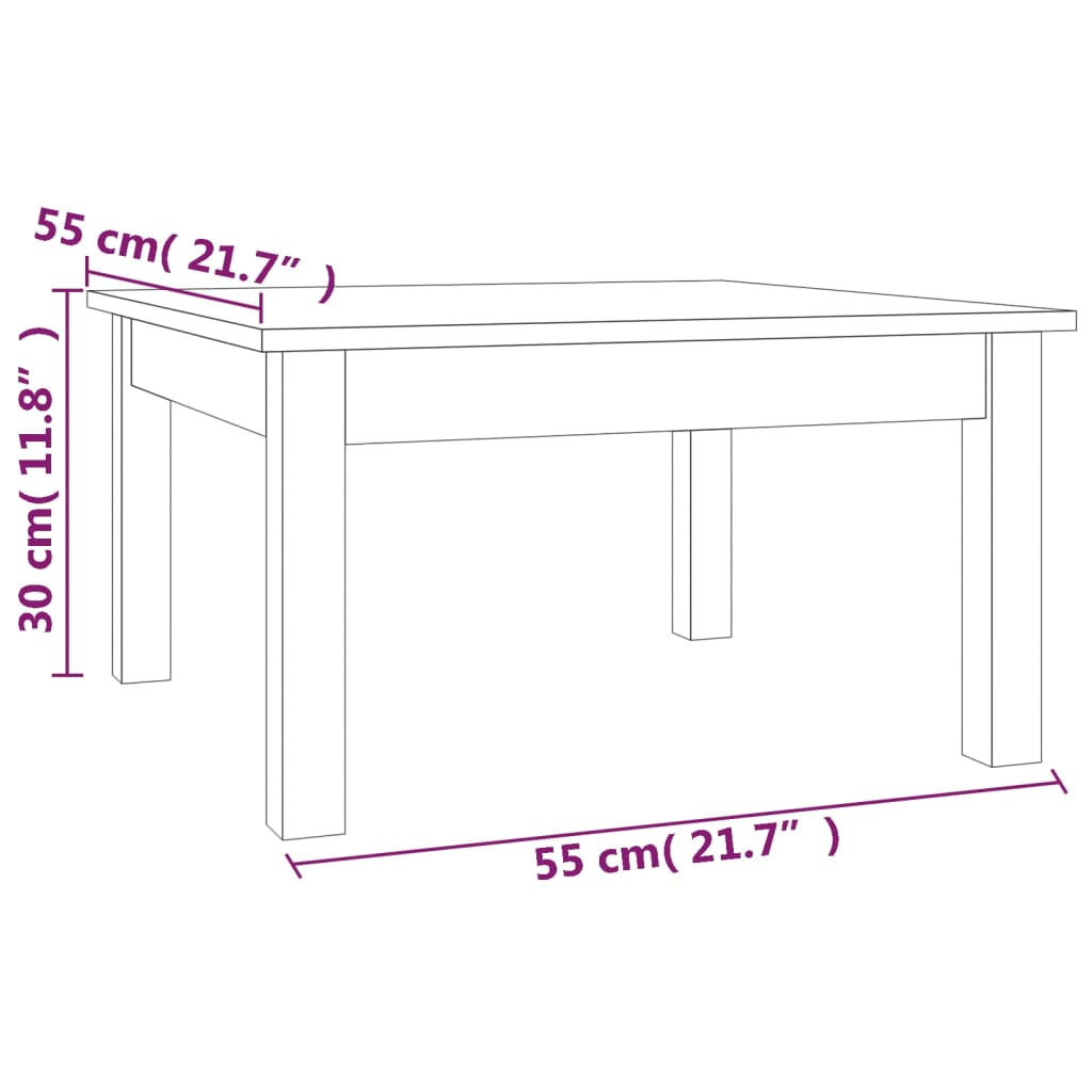 vidaXL Coffee Table 55x55x30 cm Solid Wood Pine