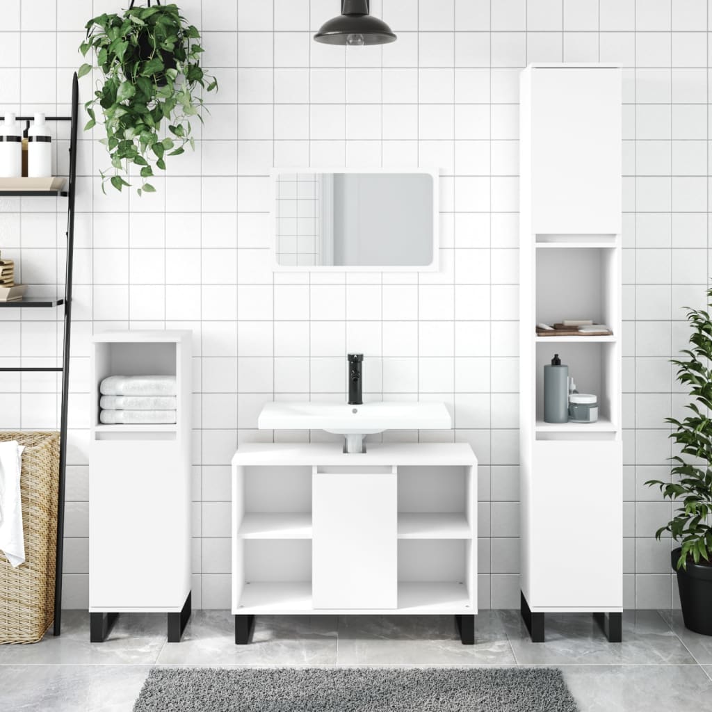 vidaXL Bathroom Cabinet White 80x33x60 cm Engineered Wood