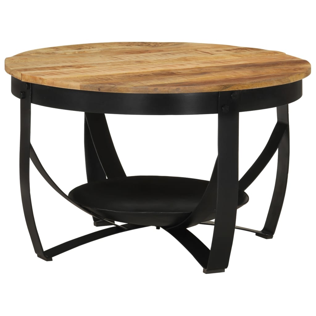 vidaXL Coffee Table Ø 68x43 cm Solid Wood Mango and Iron