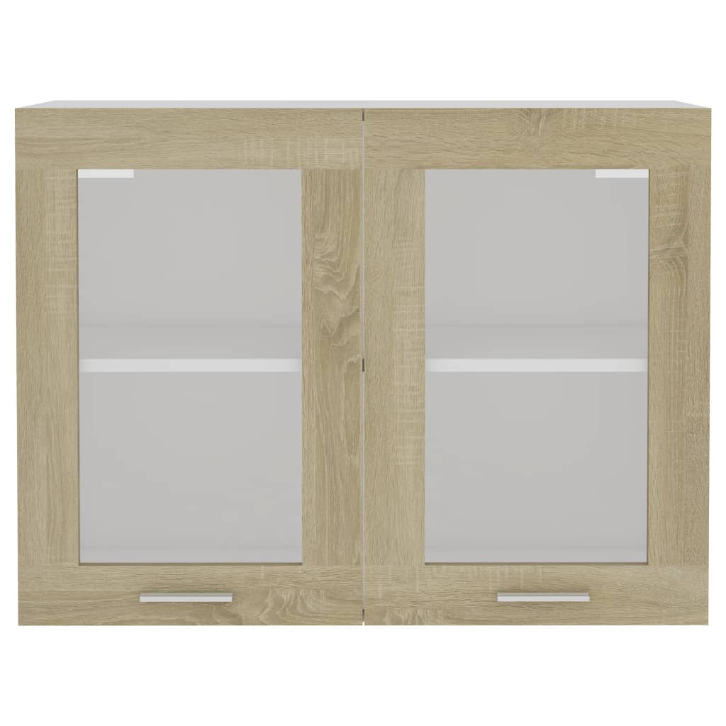 vidaXL Hanging Glass Cabinet Sonoma Oak 80x31x60 cm Engineered Wood