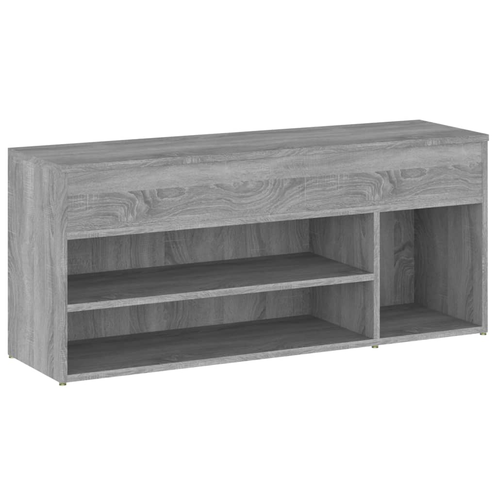 vidaXL Shoe Bench Grey Sonoma 105x30x45 cm Engineered Wood