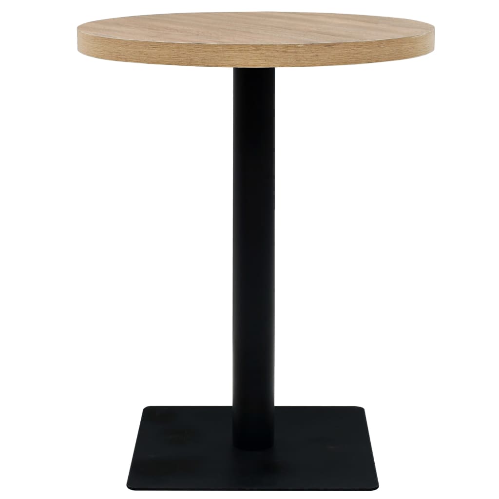 vidaXL Bistro Table MDF and Steel Round 60x75 cm Oak Colour