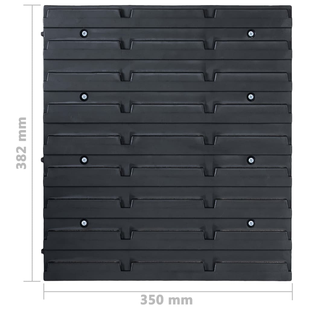 vidaXL 80 Piece Storage Bin Kit with Wall Panels Red and Black