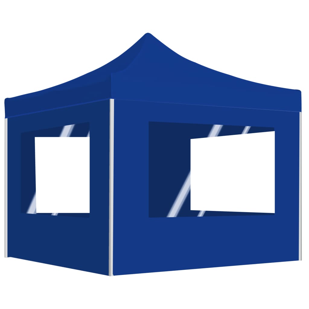 vidaXL Professional Folding Party Tent with Walls Aluminium 2x2 m Blue