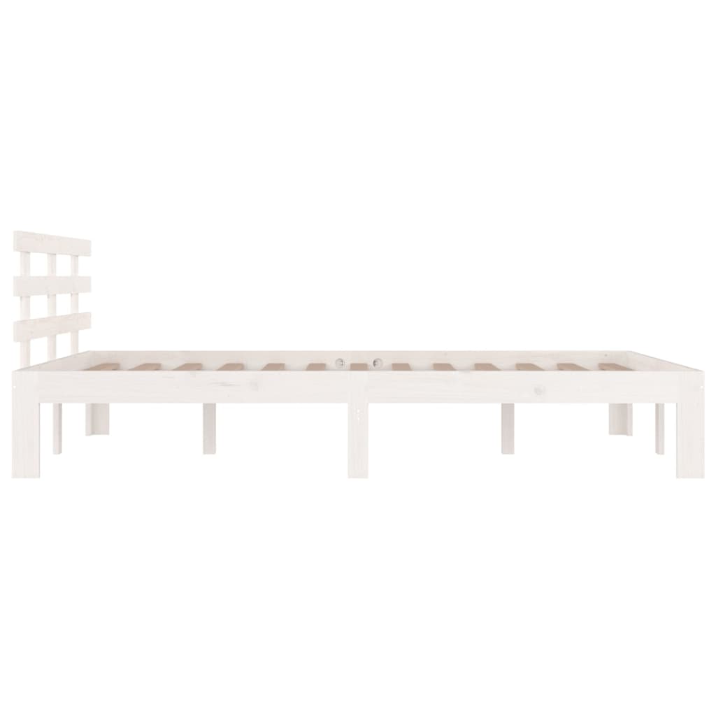vidaXL Bed Frame White Solid Wood 135x190 cm Double