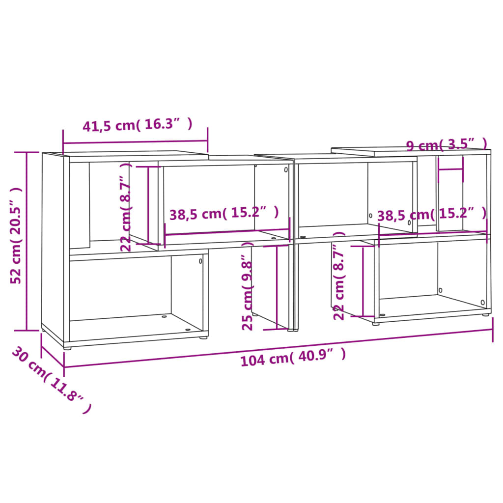 vidaXL TV Cabinet Concrete Grey 104x30x52 cm Engineered Wood